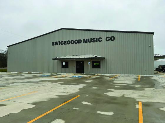 The exterior of the new Swicegood Music Co. location in Nederland 
