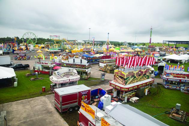 An aerial photo of the South Texas State Fair 