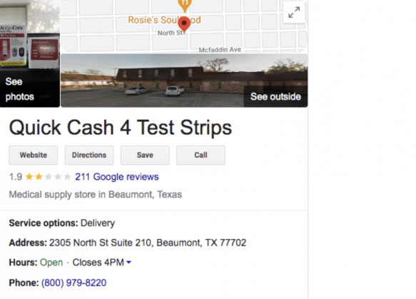 Quick Cash 4 Test Strips on Google 