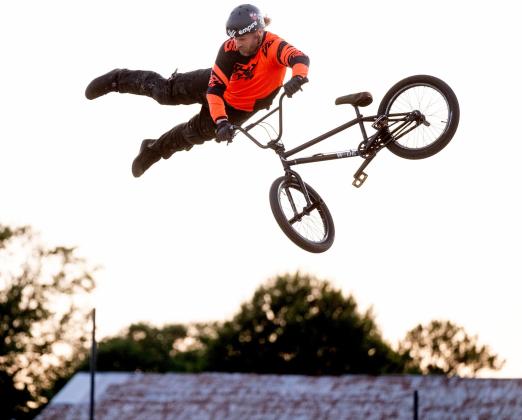 BMX biker doing a trick
