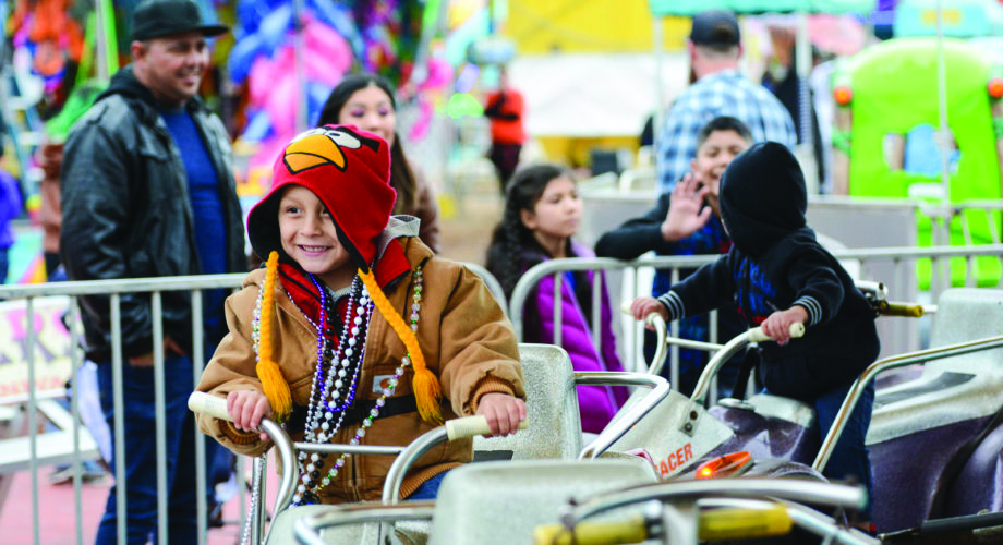 Kids riding rides at NHF