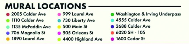 Mural locations inside Beaumont