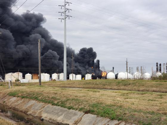 Smoke pours from the TPC site on Nov. 26.