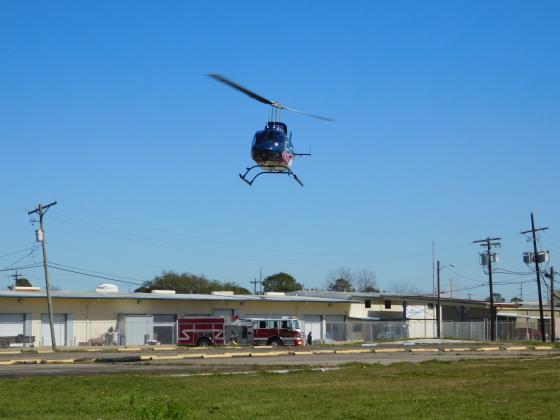 Helicopter takes off to UTMB Galveston Burn Unit