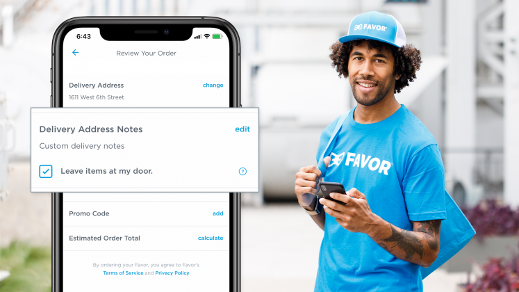 Favor offers doorstop deliveries.
