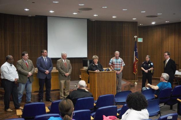 SETX officials hold a press conference at the Jefferson County Courthouse March 19.