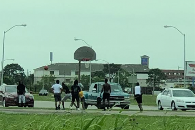 Basketball in Port Arthur during "Stay Home, Work Safe" order
