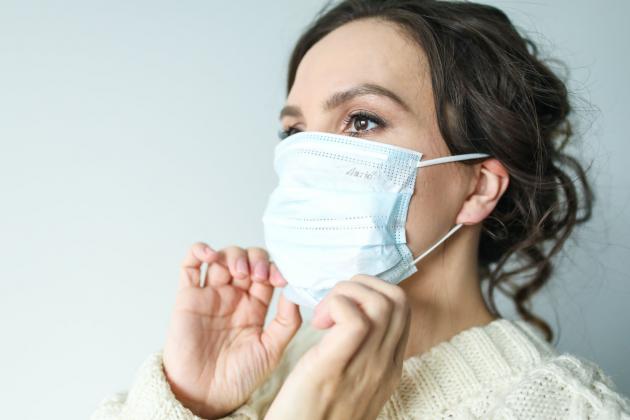 Woman in face mask