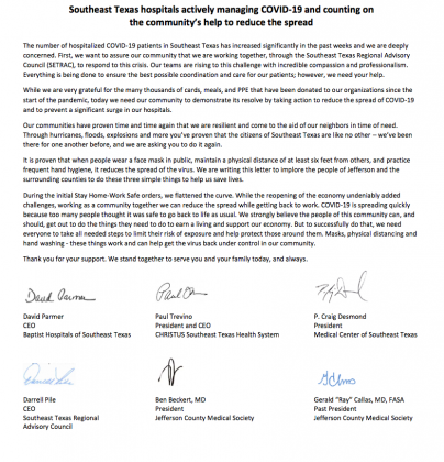 Doctor letter to community