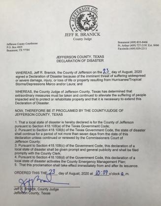 Jefferson County disaster declaration 