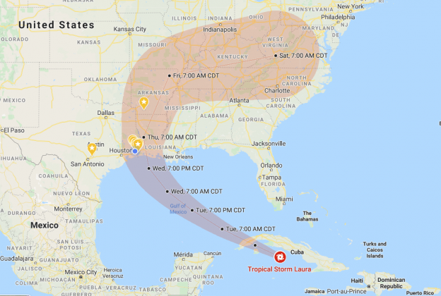 Laura, on track to become a potential Cat. 3 hurricane