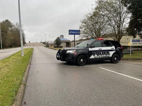 An unmanned BPD squad car blocks South Dowlen at 9 a.m.