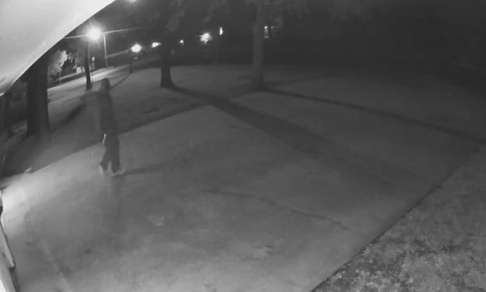 Gun pointed a home security camera