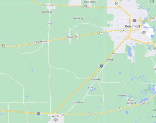 Interstate 10 barrier work area