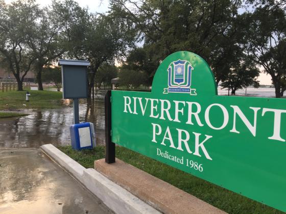 Riverfront Park in the immediate aftermath of Hurricane Harvey in 2017