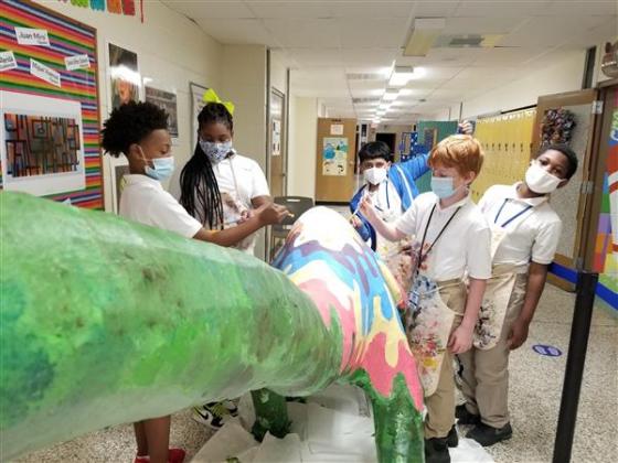 Odom Academy students during Dino Day