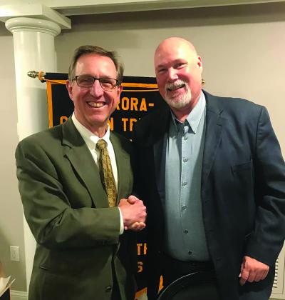 Branick and JC Director of Human Resources and Risk Management Cary Erickson at Sertoma 