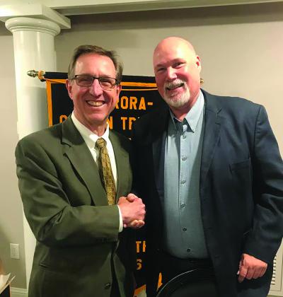 Branick and JC Director of Human Resources and Risk Management Cary Erickson at Sertoma