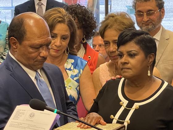 Beaumont Mayor Robin Mouton during her swearing-in ceremony