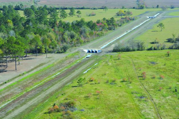 Cleared and widened crossings along Byrd Gully