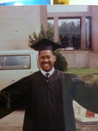 Kenneth Coleman celebrates after graduating from Jarvis Christian College in 1986