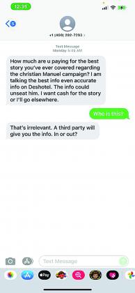 Message sent to Joseph Trahan