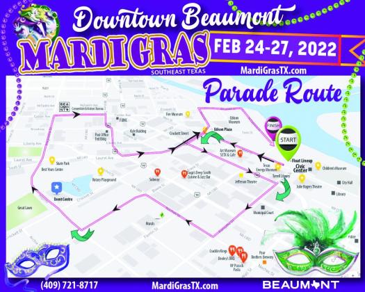 Parade route for Mardi Gras 2022