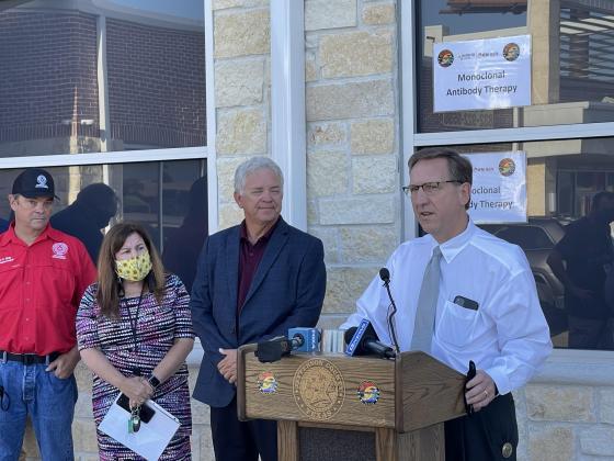 Branick speaks at Southeast Texas Regional Infusion Center
