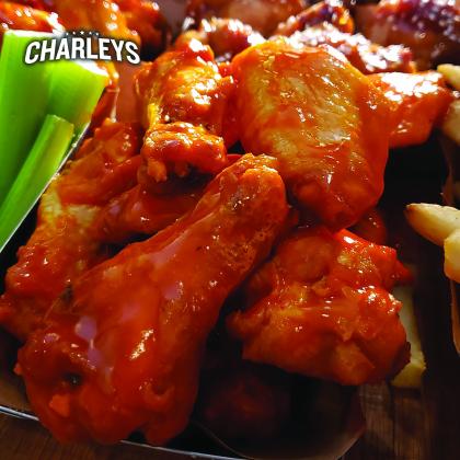 The new Charleys also sells wings in addition to cheesesteaks.