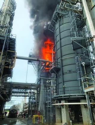 CALCASIEU refinery on fire