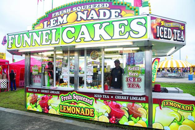 A lemonade and funnel cake stand at the South Texas State Fair 