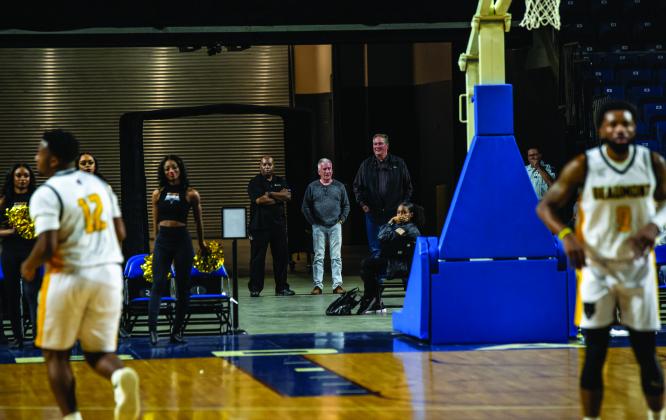 Kevin Johnson curtsied at Ford Park during a basketball game on March 7