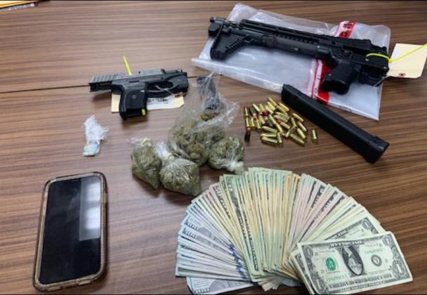 Assorted paraphernalia, weapons and money