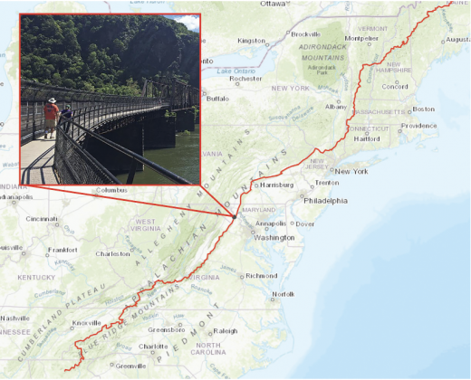 Root plans to begin his cross-country trek in Harpers Ferry, West Virginia near the Potomac River, shown here