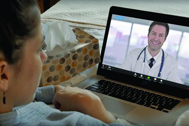 Someone on a tele-health visit 