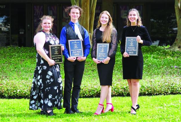2022 Stark Reading Contest County Finals winners Shelby Eason, Triston Tinkle, Ashley Callahan and Sadie Prouse