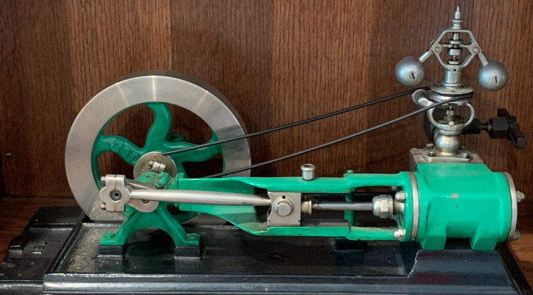 Steam engine models on display at Spindletop-Gladys City Boomtown were built by Cliff and are replica models of some of the engines often used in the oil industry.