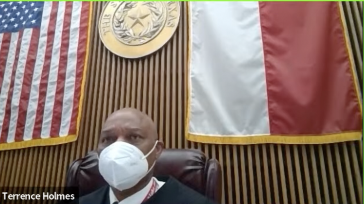 Jefferson County Court at Law No. 2 Judge Terrance Holmes holds a Zoom hearing June 22