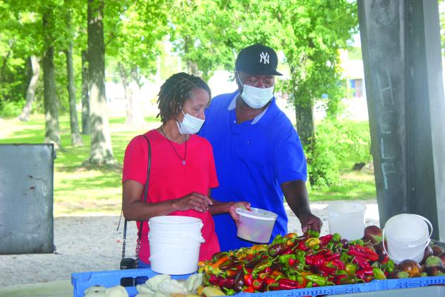 People shop at the Beaumont Farmer's Market