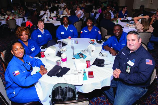 Yolanda Clark, West Orange-Cove CISD; Gretchen Buchanan and Angelica Perez, Port Arthur ISD; Kristan Wade, Beaumont ISD; Octavia Brown-Reed and Vandie Smith, Port Arthur ISD; and Shawn Pichoff, Technical Training Supervisor at Valero Energy Corporation