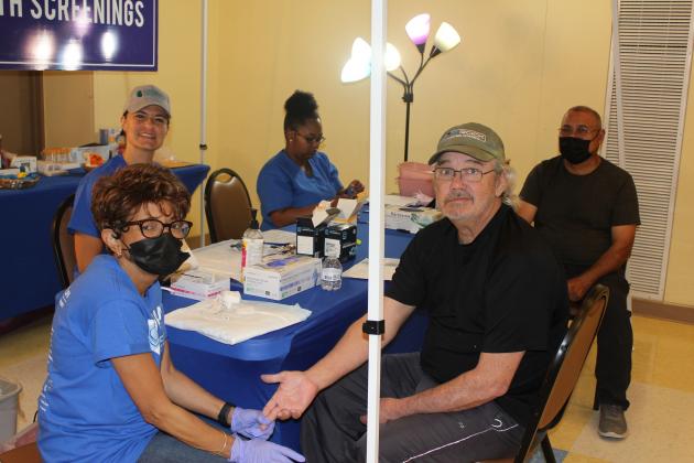 A man getting a health screening done