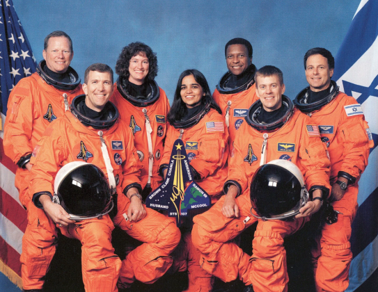 A photo of the Columbia crew