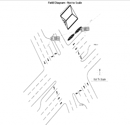 Diagram of the first crash scene
