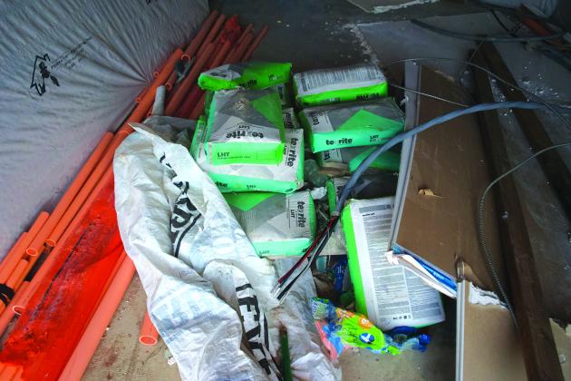 Supplies left at 'The Palms'