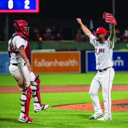 Chase Shugart celebrates as he helped Triple A Worcester with the team’s first no-hitter
