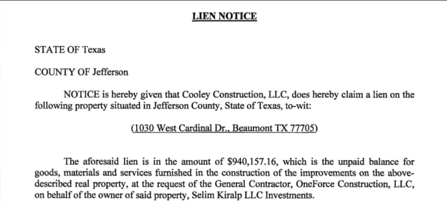 Lien Notice