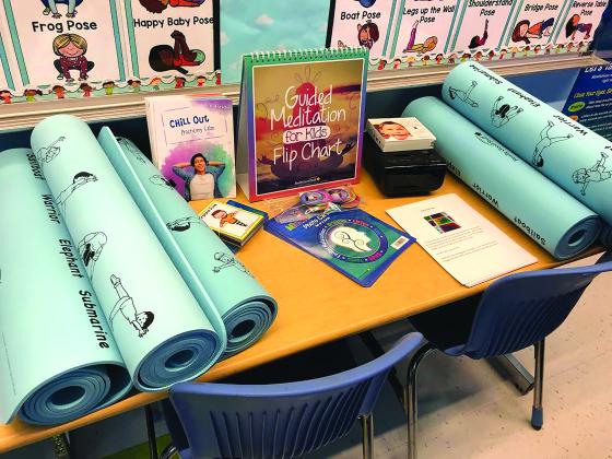 Items for yoga and meditation at PAISD 