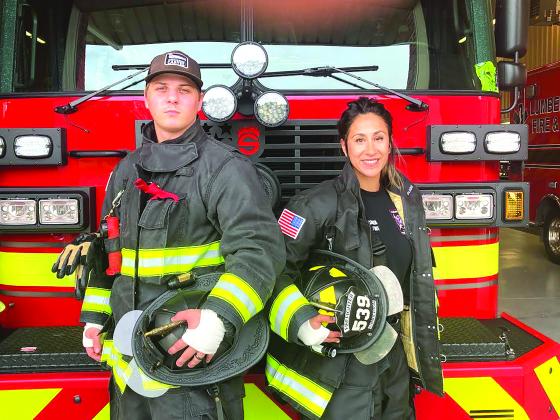 Kylie Phillips and Jessica Garza, Lumberton Fire & Rescue, will participate in the stair climb 