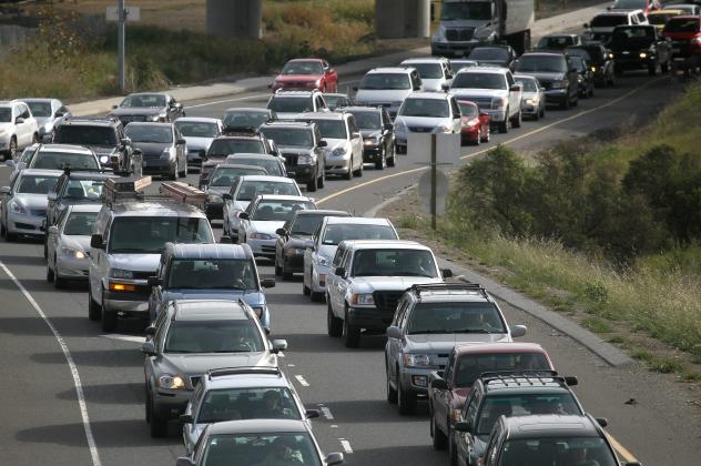 A photo of traffic congestion