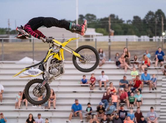 Moto bike rider doing a stunt